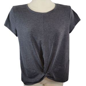 Athleta Top Womans M Grey Essence Twist Tee Short Sleeve Crew Basic Athleisure